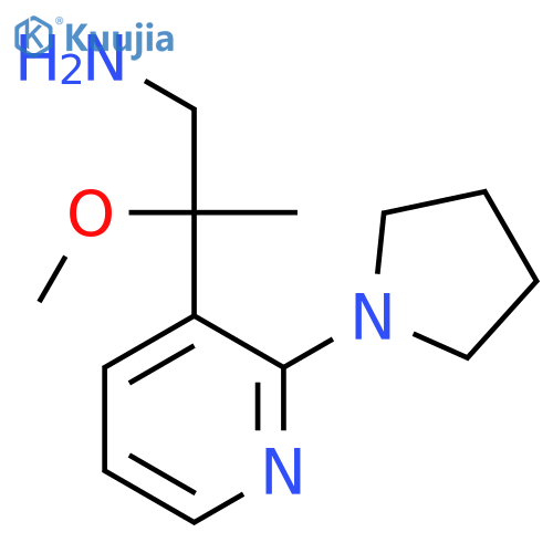 2-methoxy-2-2-(pyrrolidin-1-yl)pyridin-3-ylpropan-1-amine structure