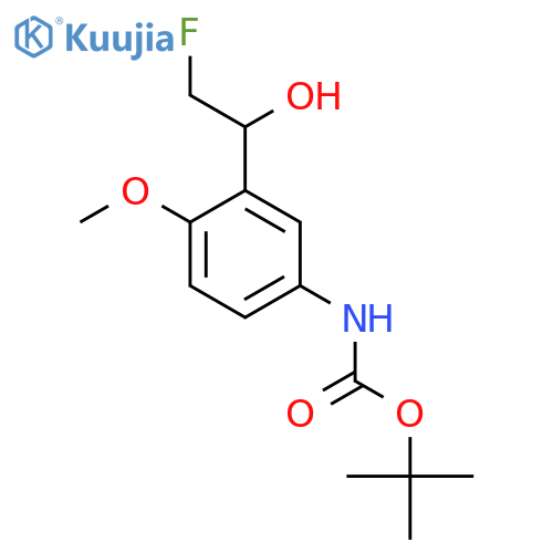 tert-butyl N-3-(2-fluoro-1-hydroxyethyl)-4-methoxyphenylcarbamate structure