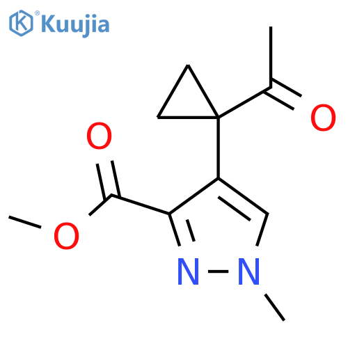 methyl 4-(1-acetylcyclopropyl)-1-methyl-1H-pyrazole-3-carboxylate structure