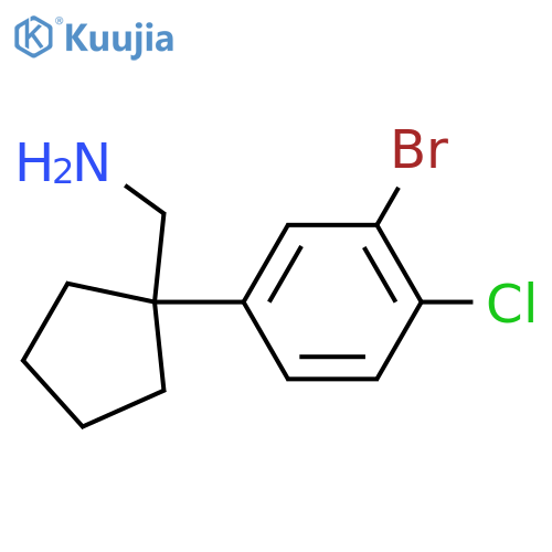 1-(3-bromo-4-chlorophenyl)cyclopentylmethanamine structure