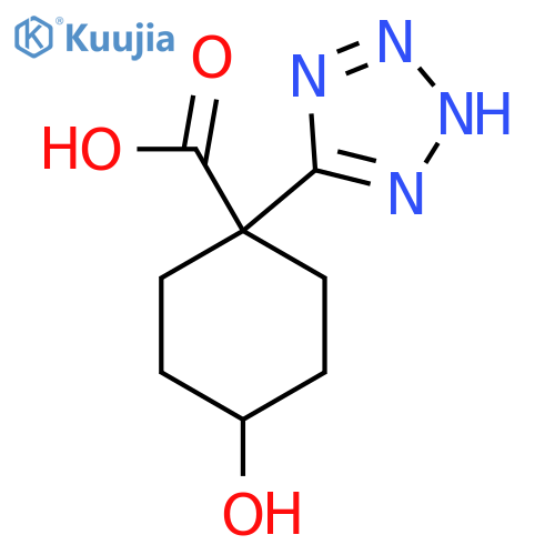 4-hydroxy-1-(1H-1,2,3,4-tetrazol-5-yl)cyclohexane-1-carboxylic acid structure