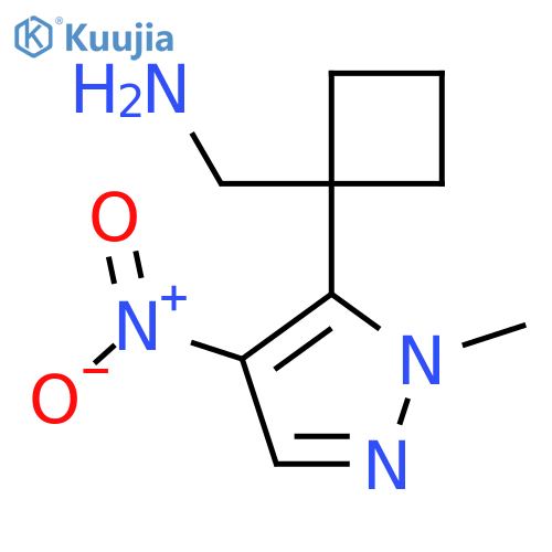 1-(1-methyl-4-nitro-1H-pyrazol-5-yl)cyclobutylmethanamine structure