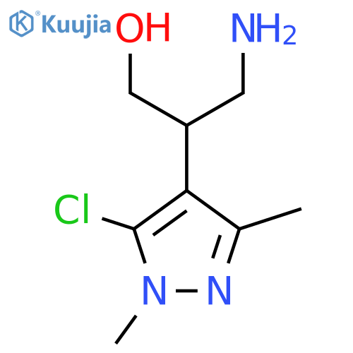 3-amino-2-(5-chloro-1,3-dimethyl-1H-pyrazol-4-yl)propan-1-ol structure