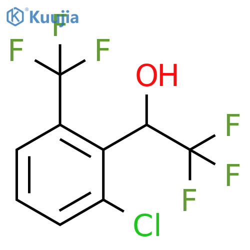 1-2-chloro-6-(trifluoromethyl)phenyl-2,2,2-trifluoroethan-1-ol structure