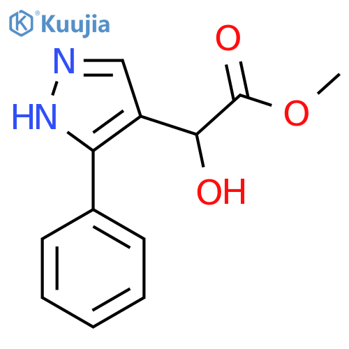 methyl 2-hydroxy-2-(3-phenyl-1H-pyrazol-4-yl)acetate structure