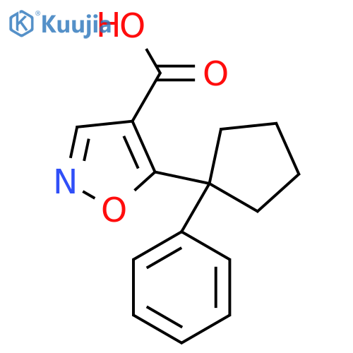 5-(1-phenylcyclopentyl)-1,2-oxazole-4-carboxylic acid structure