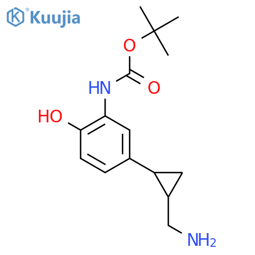 tert-butyl N-{5-2-(aminomethyl)cyclopropyl-2-hydroxyphenyl}carbamate structure