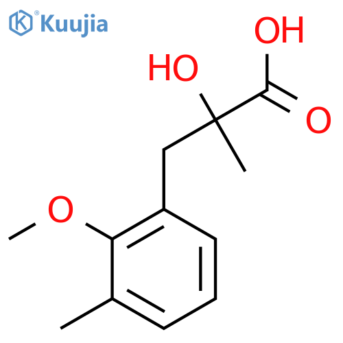 2-hydroxy-3-(2-methoxy-3-methylphenyl)-2-methylpropanoic acid structure