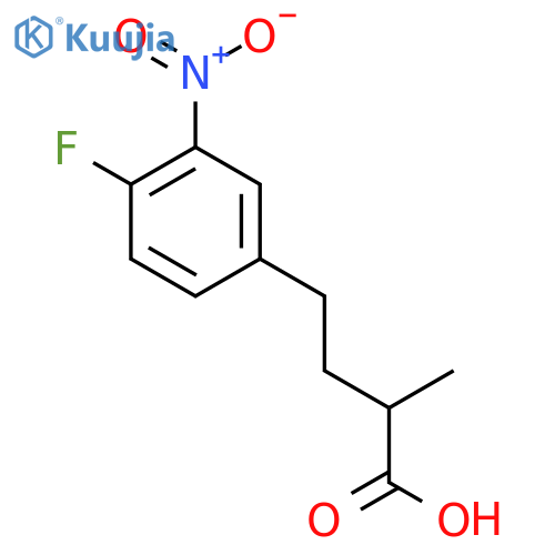 4-(4-fluoro-3-nitrophenyl)-2-methylbutanoic acid structure
