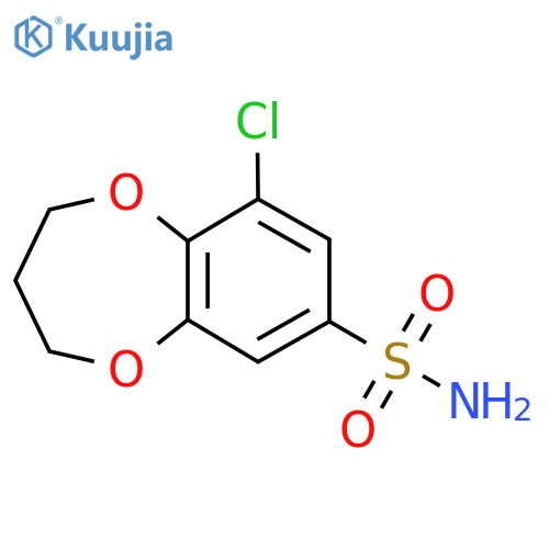 9-chloro-3,4-dihydro-2H-1,5-benzodioxepine-7-sulfonamide structure