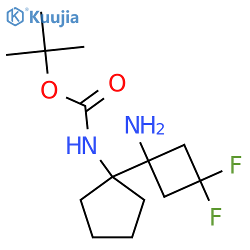 tert-butyl N-1-(1-amino-3,3-difluorocyclobutyl)cyclopentylcarbamate structure