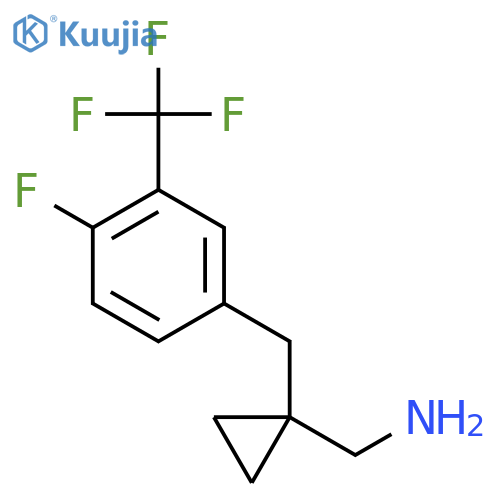 (1-{4-fluoro-3-(trifluoromethyl)phenylmethyl}cyclopropyl)methanamine structure