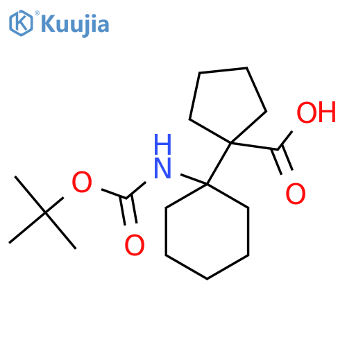 1-(1-{(tert-butoxy)carbonylamino}cyclohexyl)cyclopentane-1-carboxylic acid structure