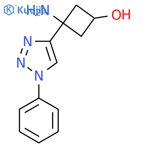 3-amino-3-(1-phenyl-1H-1,2,3-triazol-4-yl)cyclobutan-1-ol structure