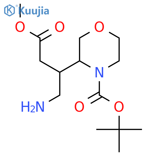 tert-butyl 3-(1-amino-4-methoxy-4-oxobutan-2-yl)morpholine-4-carboxylate structure