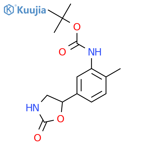 tert-butyl N-2-methyl-5-(2-oxo-1,3-oxazolidin-5-yl)phenylcarbamate structure