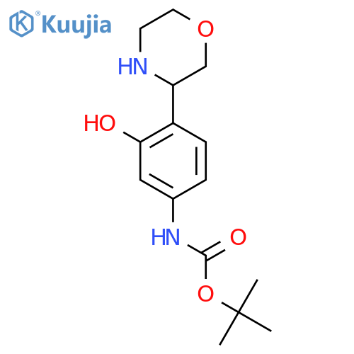 tert-butyl N-3-hydroxy-4-(morpholin-3-yl)phenylcarbamate structure