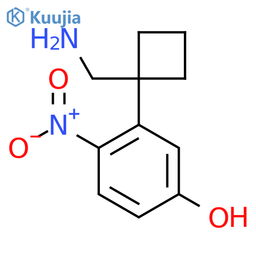 3-1-(aminomethyl)cyclobutyl-4-nitrophenol structure