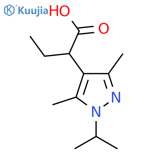 2-3,5-dimethyl-1-(propan-2-yl)-1H-pyrazol-4-ylbutanoic acid structure