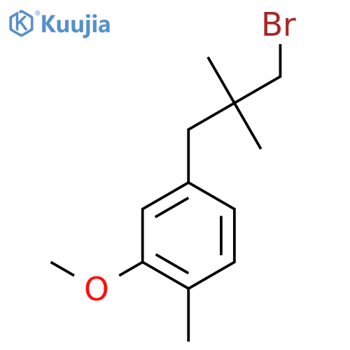 4-(3-bromo-2,2-dimethylpropyl)-2-methoxy-1-methylbenzene structure