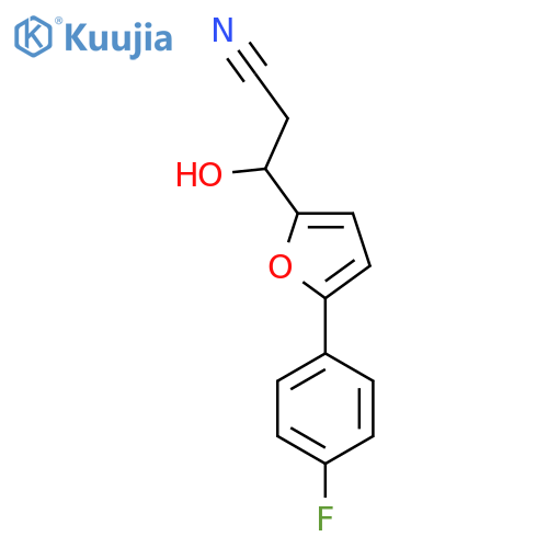 3-5-(4-fluorophenyl)furan-2-yl-3-hydroxypropanenitrile structure