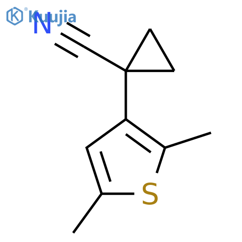 1-(2,5-dimethylthiophen-3-yl)cyclopropane-1-carbonitrile structure