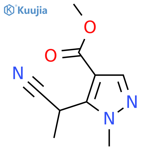 methyl 5-(1-cyanoethyl)-1-methyl-1H-pyrazole-4-carboxylate structure