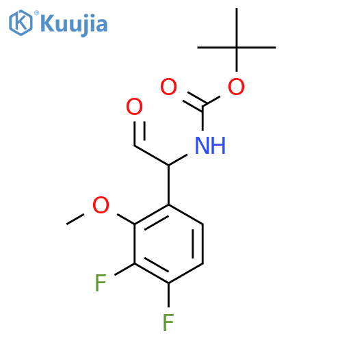 tert-butyl N-1-(3,4-difluoro-2-methoxyphenyl)-2-oxoethylcarbamate structure