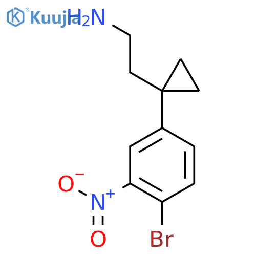 2-1-(4-bromo-3-nitrophenyl)cyclopropylethan-1-amine structure