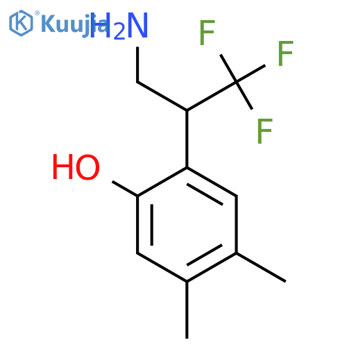 2-(3-amino-1,1,1-trifluoropropan-2-yl)-4,5-dimethylphenol structure