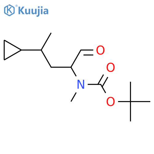 tert-butyl N-(4-cyclopropyl-1-oxopentan-2-yl)-N-methylcarbamate structure