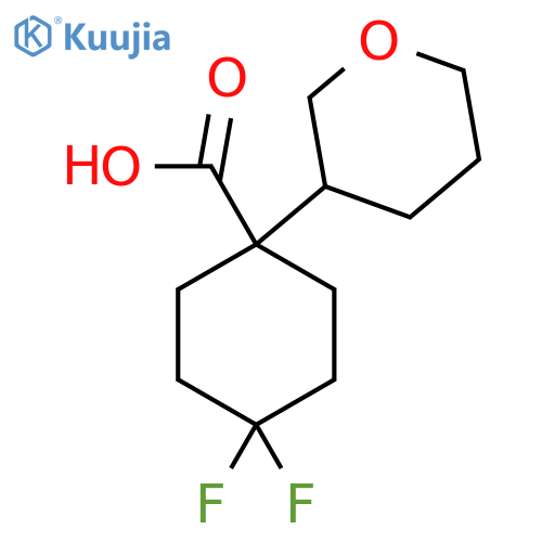 4,4-difluoro-1-(oxan-3-yl)cyclohexane-1-carboxylic acid structure
