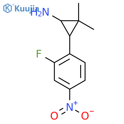 3-(2-fluoro-4-nitrophenyl)-2,2-dimethylcyclopropan-1-amine structure
