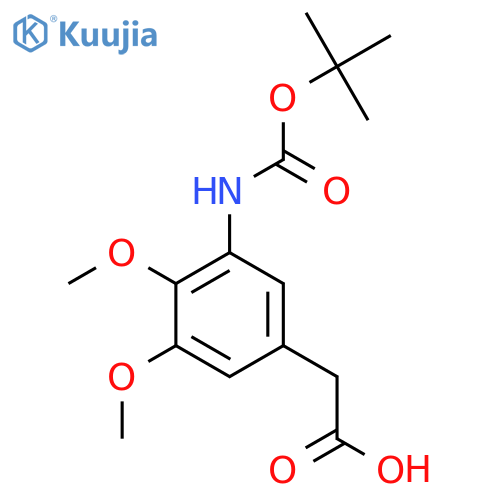 2-(3-{(tert-butoxy)carbonylamino}-4,5-dimethoxyphenyl)acetic acid structure