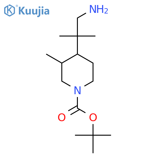 tert-butyl 4-(1-amino-2-methylpropan-2-yl)-3-methylpiperidine-1-carboxylate structure