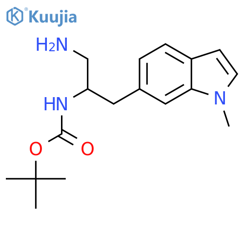 tert-butyl N-1-amino-3-(1-methyl-1H-indol-6-yl)propan-2-ylcarbamate structure