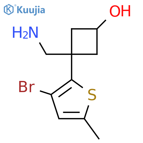 3-(aminomethyl)-3-(3-bromo-5-methylthiophen-2-yl)cyclobutan-1-ol structure