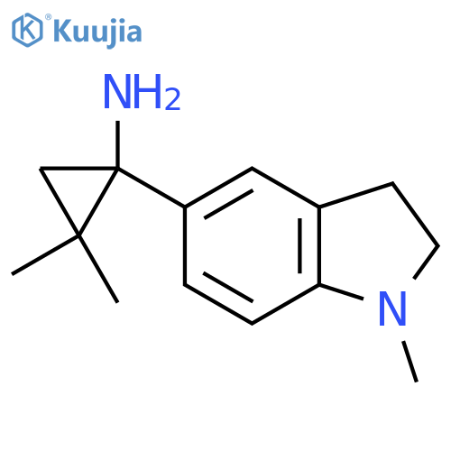 2,2-dimethyl-1-(1-methyl-2,3-dihydro-1H-indol-5-yl)cyclopropan-1-amine structure