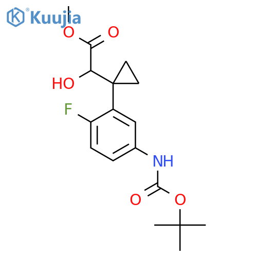 methyl 2-1-(5-{(tert-butoxy)carbonylamino}-2-fluorophenyl)cyclopropyl-2-hydroxyacetate structure