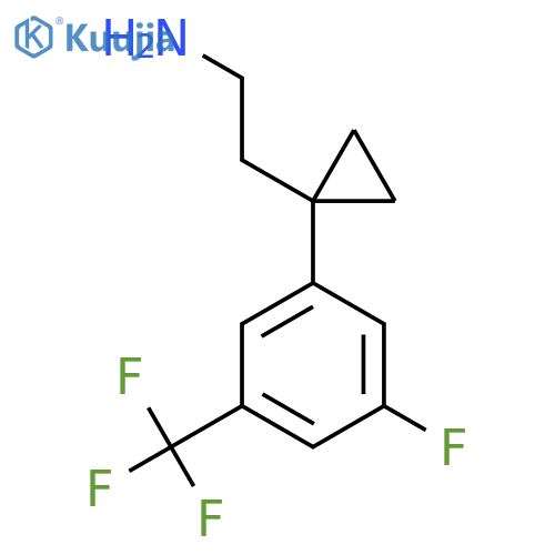 2-{1-3-fluoro-5-(trifluoromethyl)phenylcyclopropyl}ethan-1-amine structure