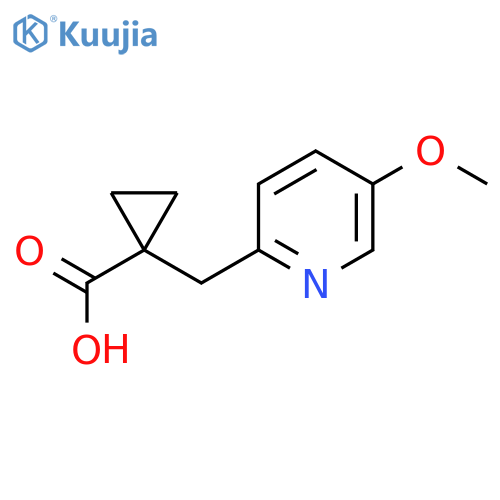 1-(5-methoxypyridin-2-yl)methylcyclopropane-1-carboxylic acid structure