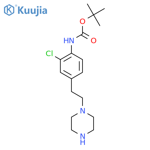 tert-butyl N-{2-chloro-4-2-(piperazin-1-yl)ethylphenyl}carbamate structure