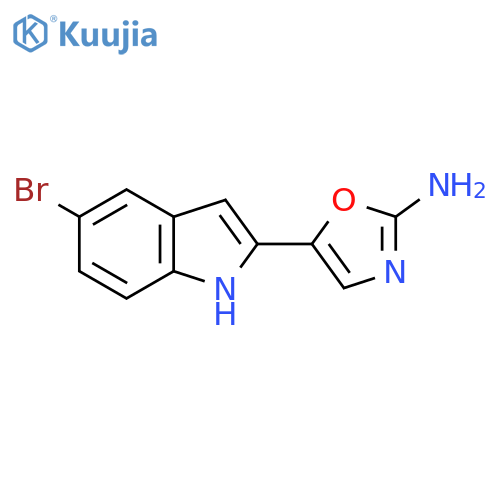 5-(5-bromo-1H-indol-2-yl)-1,3-oxazol-2-amine structure