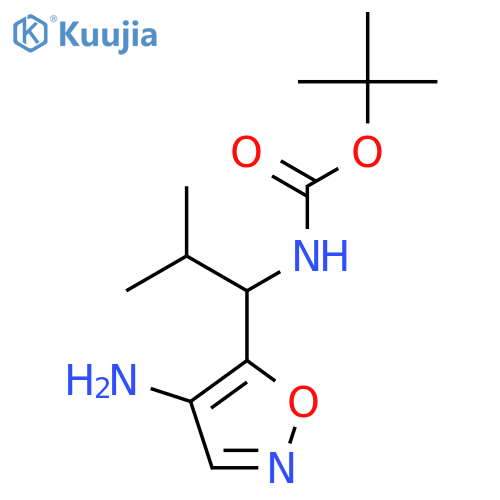 tert-butyl N-1-(4-amino-1,2-oxazol-5-yl)-2-methylpropylcarbamate structure