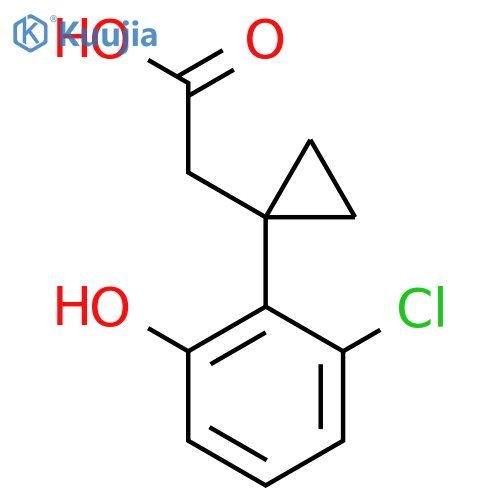 2-1-(2-chloro-6-hydroxyphenyl)cyclopropylacetic acid structure