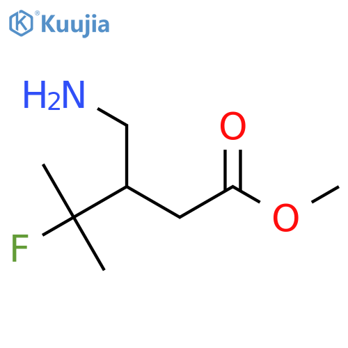 methyl 3-(aminomethyl)-4-fluoro-4-methylpentanoate structure