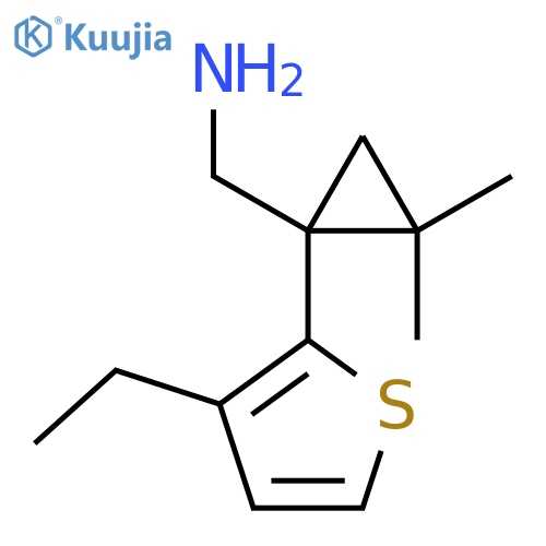 1-(3-ethylthiophen-2-yl)-2,2-dimethylcyclopropylmethanamine structure
