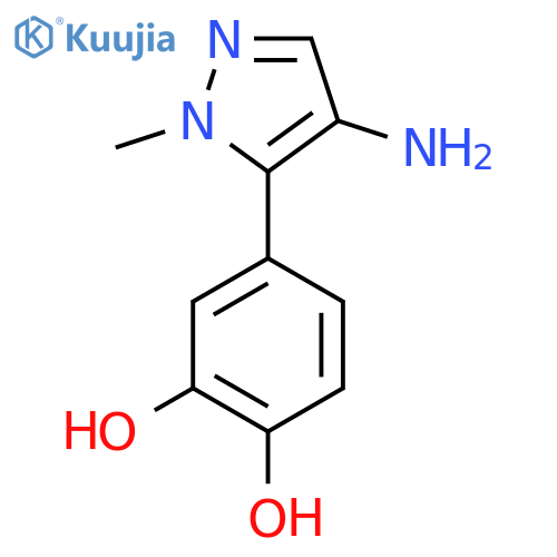 4-(4-amino-1-methyl-1H-pyrazol-5-yl)benzene-1,2-diol structure