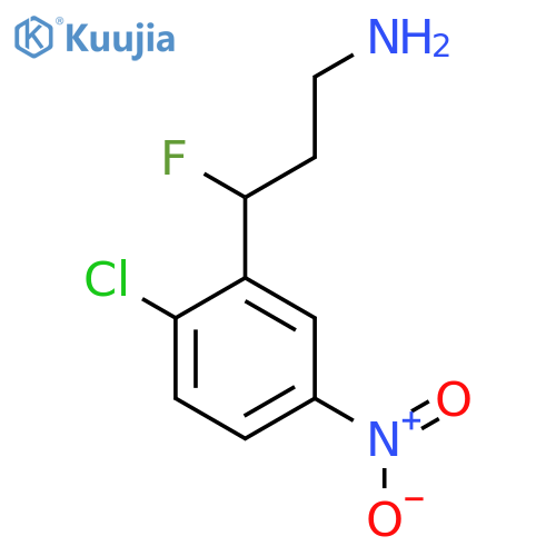 3-(2-chloro-5-nitrophenyl)-3-fluoropropan-1-amine structure