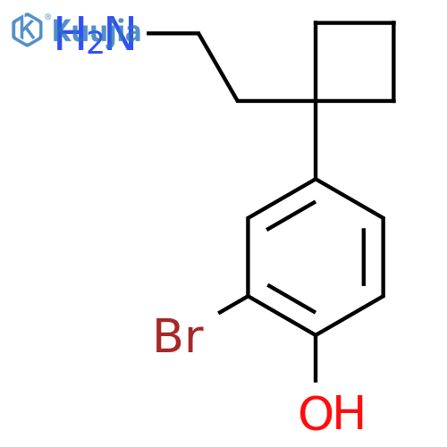 4-1-(2-aminoethyl)cyclobutyl-2-bromophenol structure